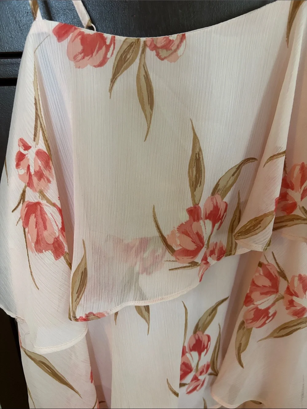 a new day Pink Floral Tiered Ruffle dress